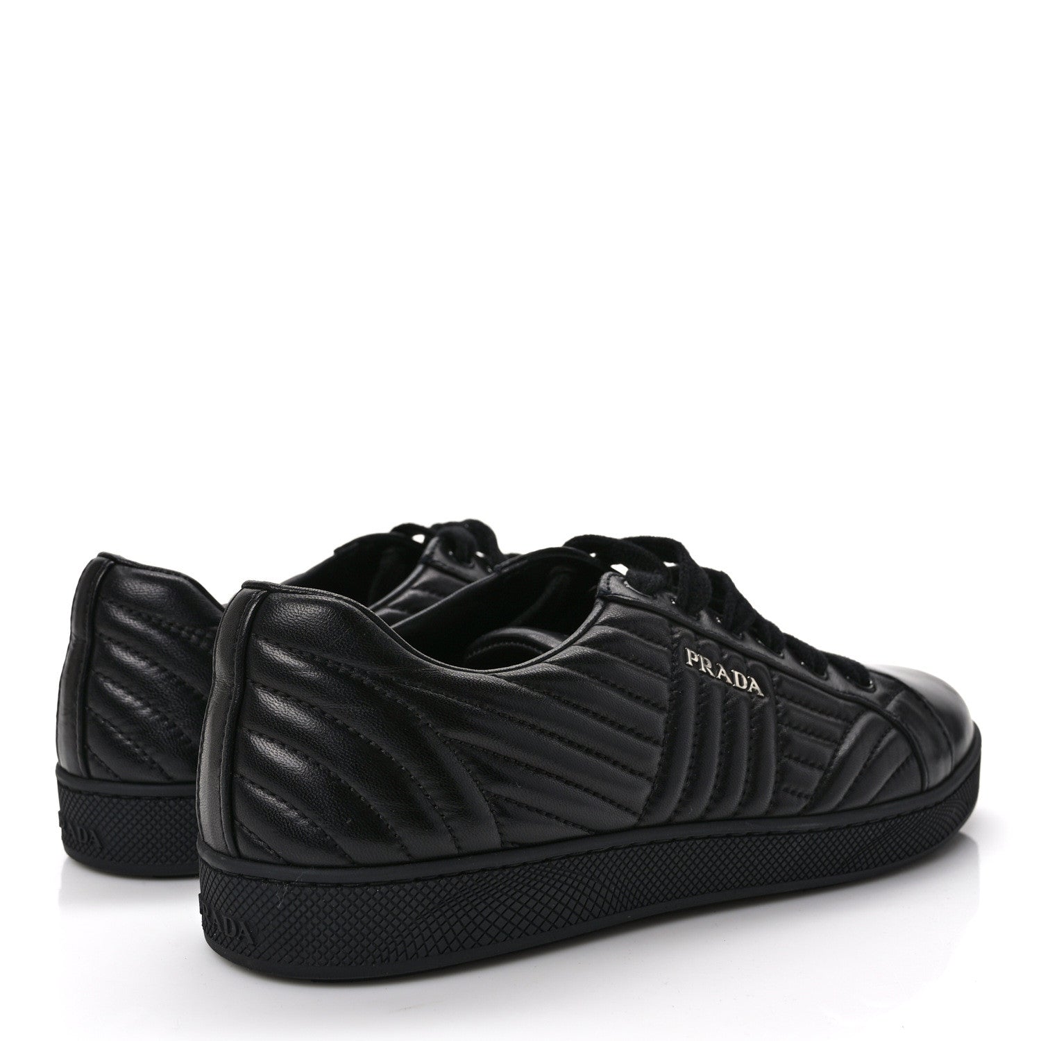 Prada Nappa Diagramme Womens Low Top Sneakers 39.5 Black 4 of 7