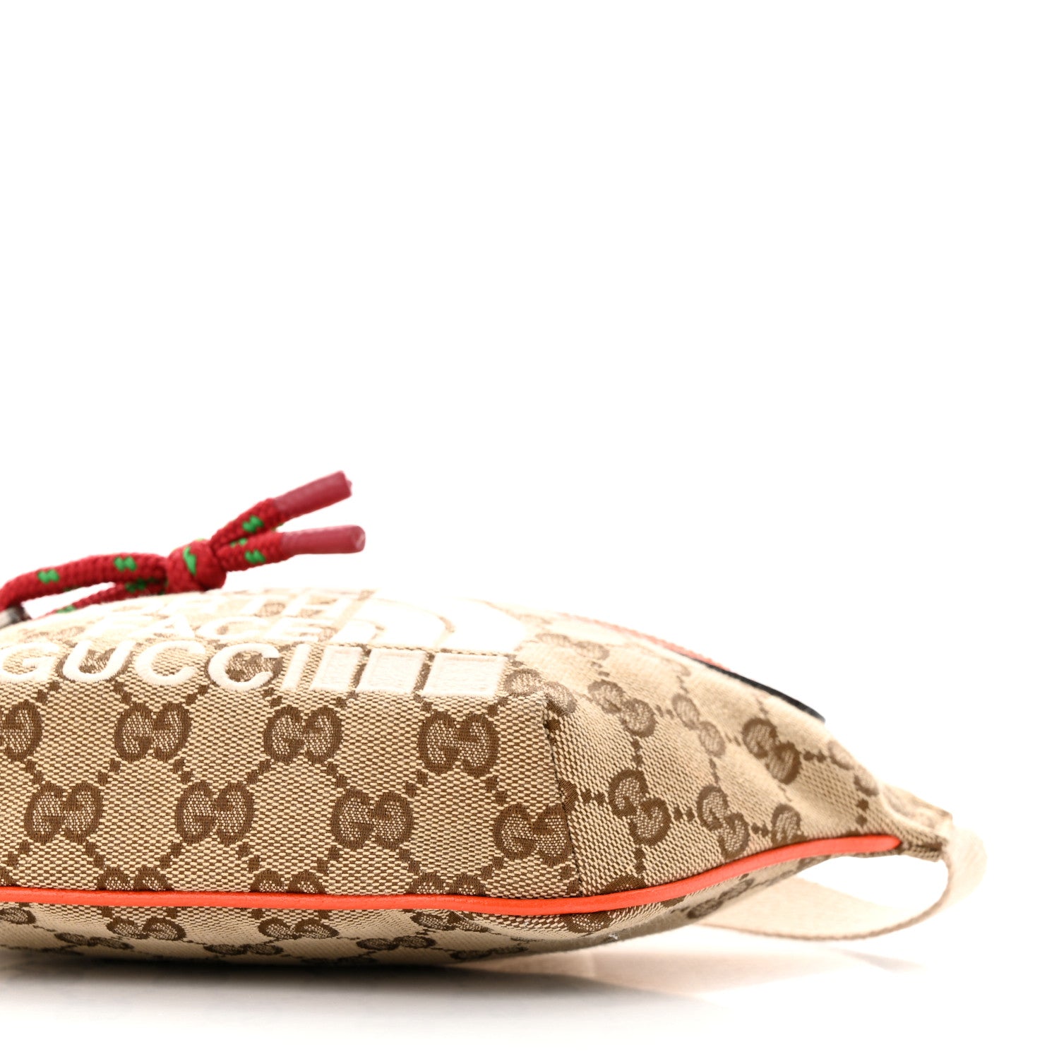 Gucci X THE NORTH FACE Monogram Textured Dollar Calfskin Embroidered Belt Bag Beige Ebony Mystic White Deep Orange 11 of 11