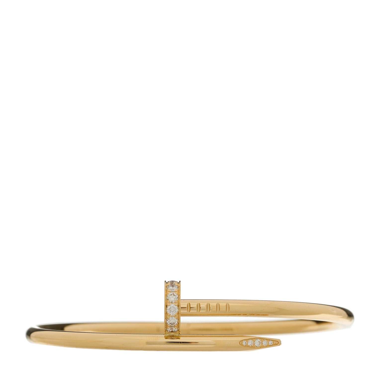 Cartier 18K Yellow Gold Diamond Juste Un Clou Bracelet 18 1 of 4