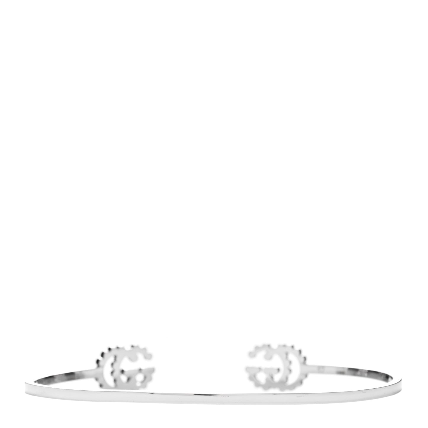 18K White Gold Diamond GG Running Cuff Bracelet