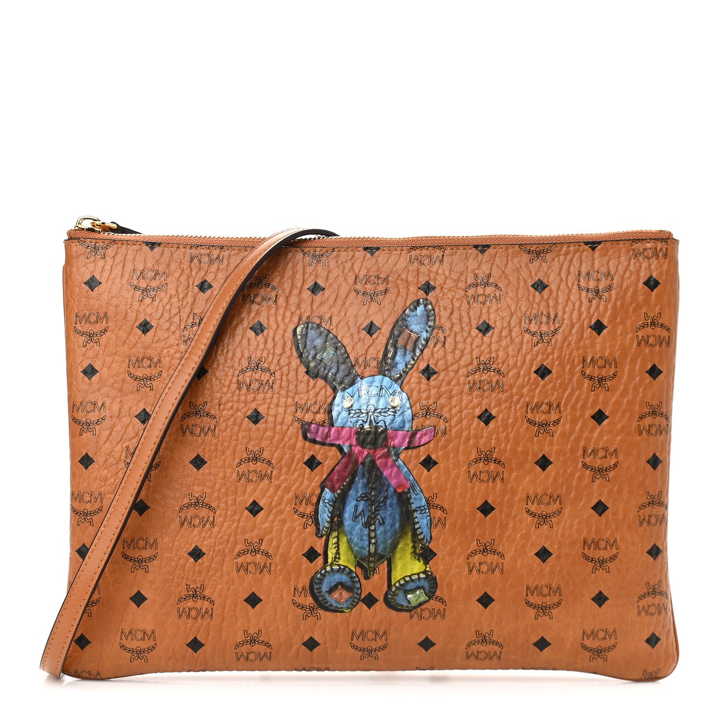 Visetos Rabbit Crossbody Pouch Cognac