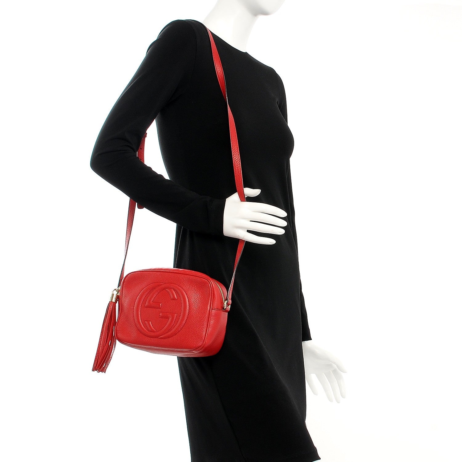 Gucci Pebbled Calfskin Small Soho Disco Bag Tabasco Red 2 of 9