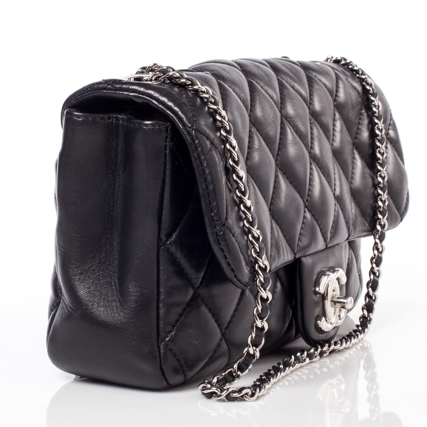 Lambskin Medium Coco Rain Flap Black