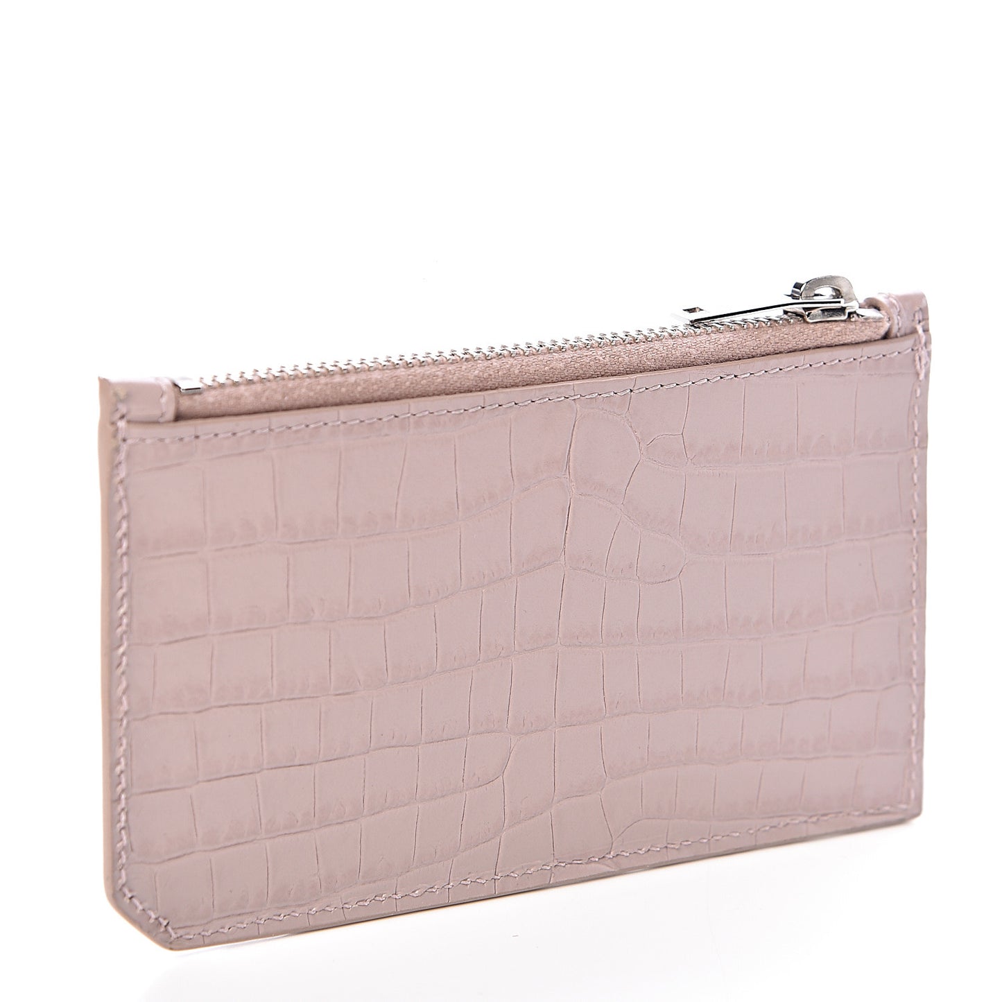 Crocodile Embossed 5 Fragments Card Case Rose Antic