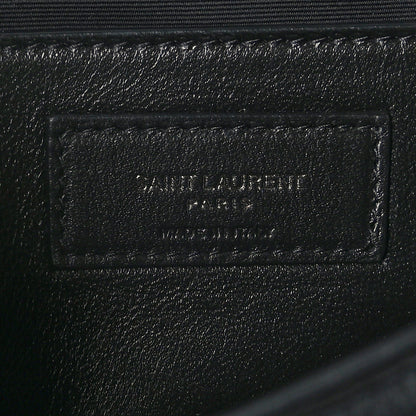 Saint Laurent Crinkled Calfskin Matelasse Monogram Baby Niki Chain Satchel Black 6 of 8