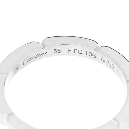 Cartier 18K White Gold Diamond Maillon Panthere Half Diamond Wedding Band Ring 55 7.25 4 of 5