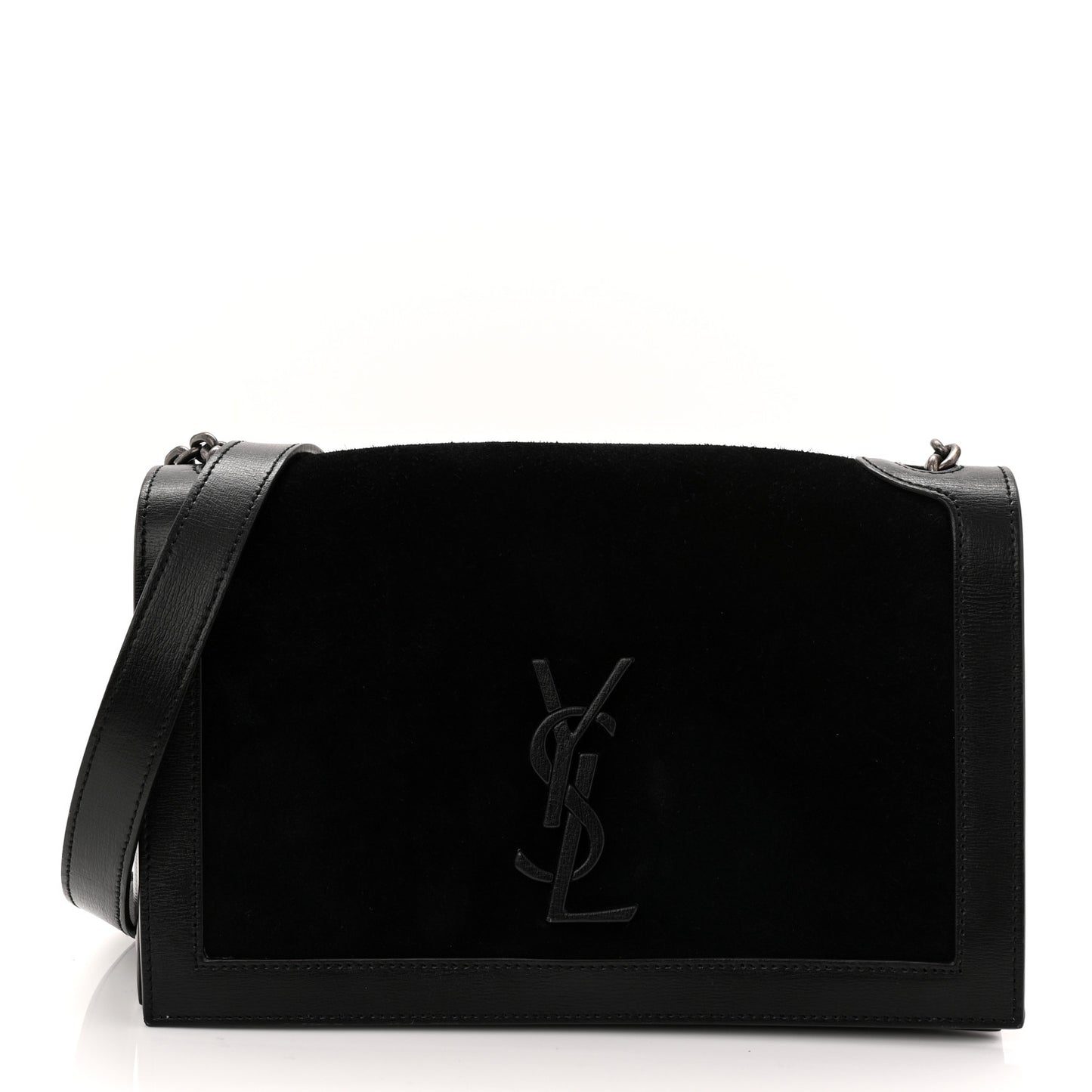 Suede Monogram Book Bag Black