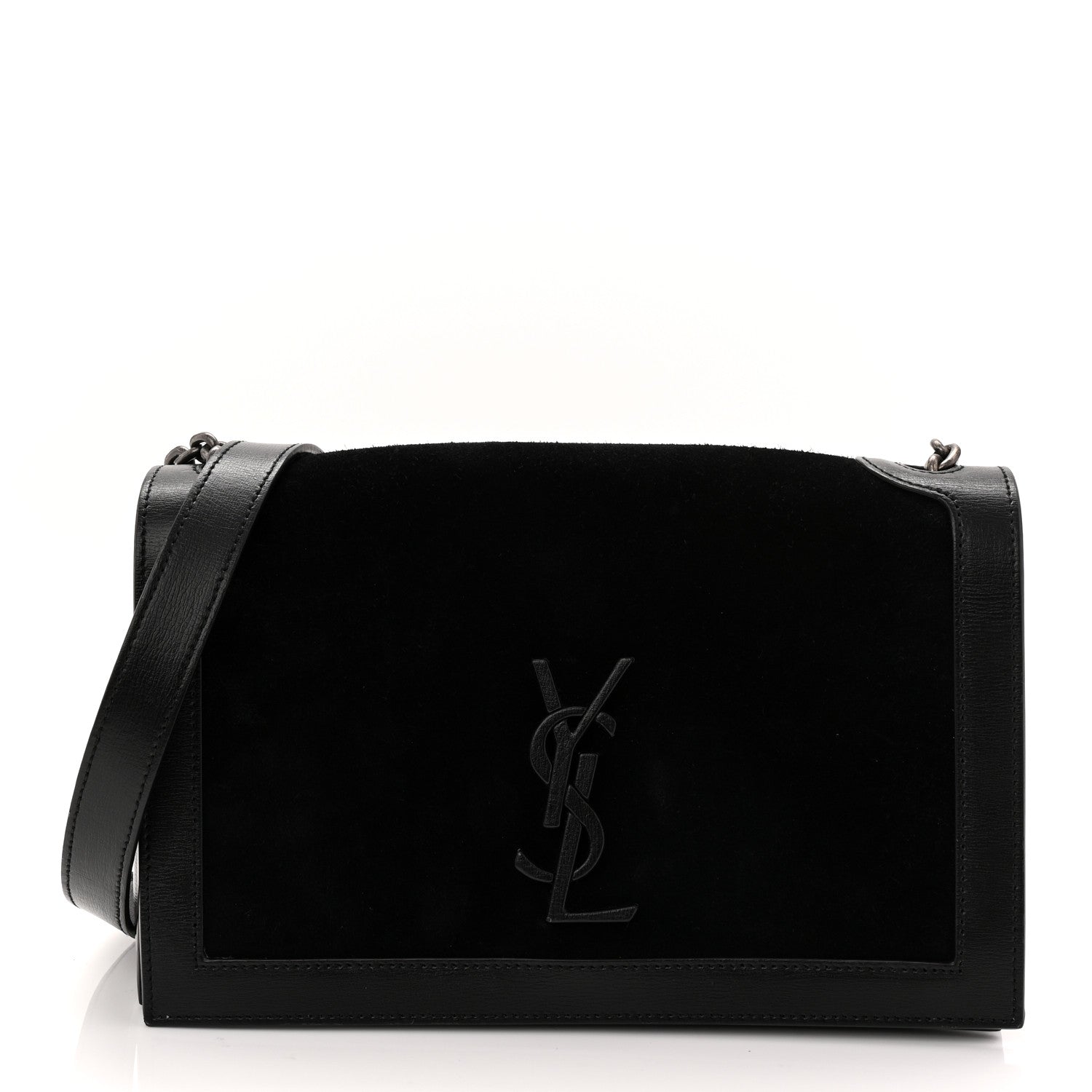 Saint Laurent Suede Monogram Book Bag Black 1 of 11