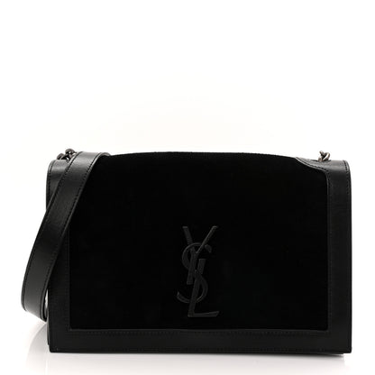 Saint Laurent Suede Monogram Book Bag Black 1 of 11