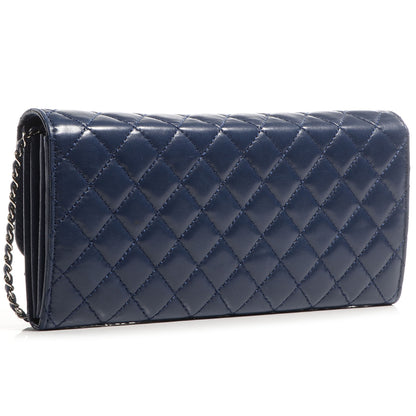 Chanel Lambskin Clutch Chain Flap Dark Blue 3 of 8