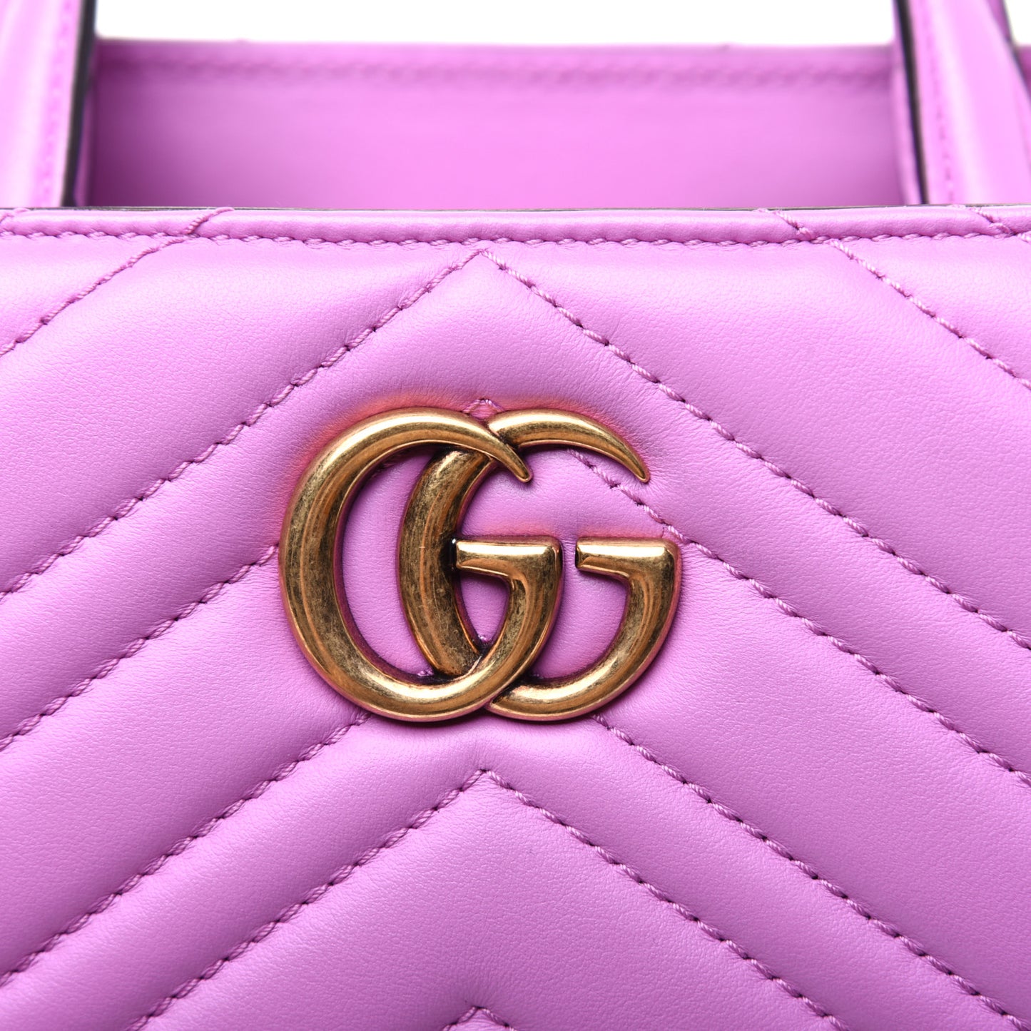 Calfskin Matelasse Small GG Marmont Tote Candy Mousse