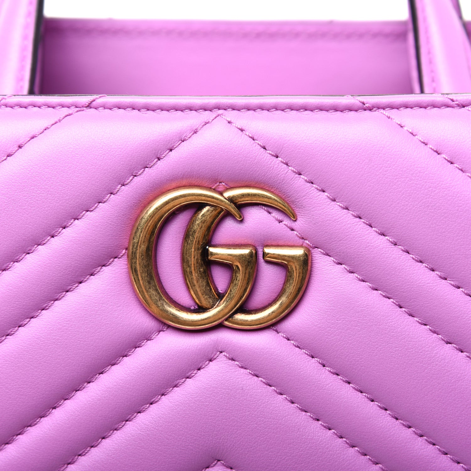 Gucci Calfskin Matelasse Small GG Marmont Tote Candy Mousse 12 of 15