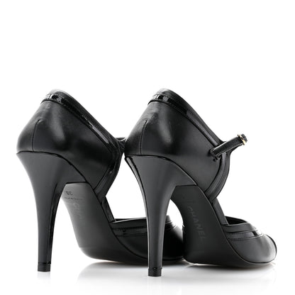 Chanel Patent Calfskin CC Ankle Strap Pumps 38 Black 4 of 10