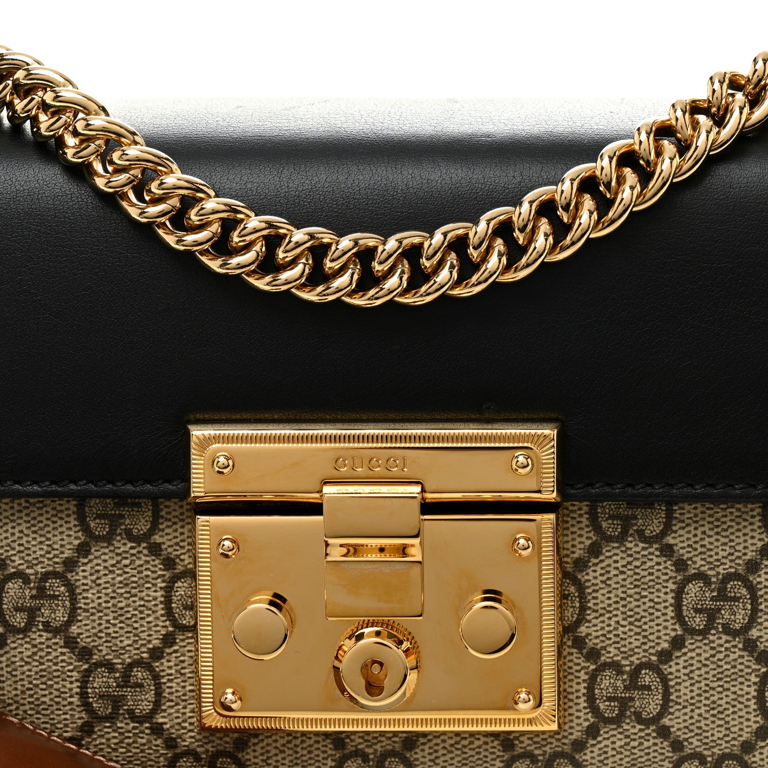 Gucci GG Supreme Monogram Calfskin Small Padlock Shoulder Bag