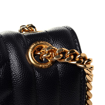 Saint Laurent Grain De Poudre Textured Mixed Matelasse Triquilt Medium Monogram Satchel Deep Marine 10 of 11