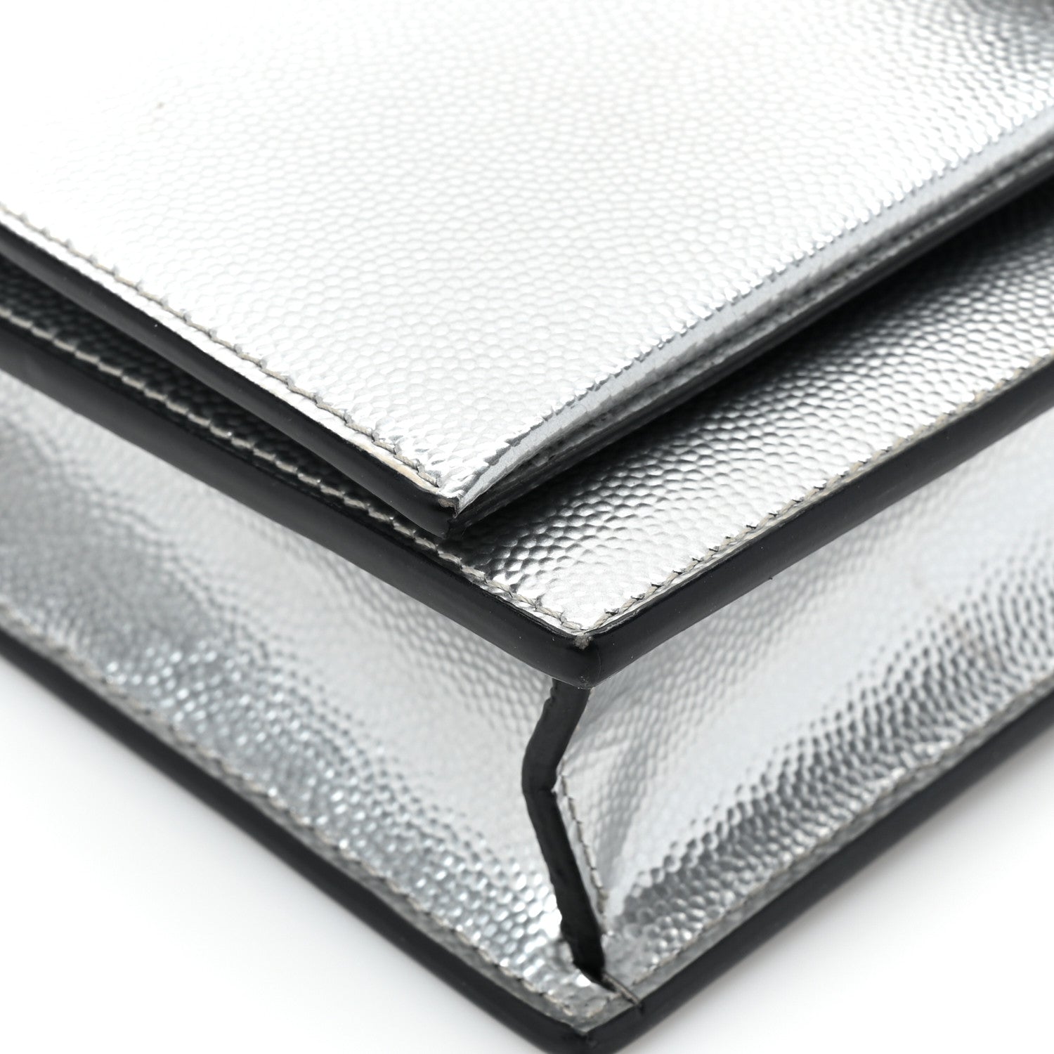 Saint Laurent Grain De Poudre Clasic Kate Monogram Tassel Chain Wallet Argento 16 of 19