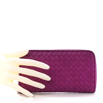 Bottega Veneta Nappa Intrecciato Zip Around Wallet Orchid 2 of 12