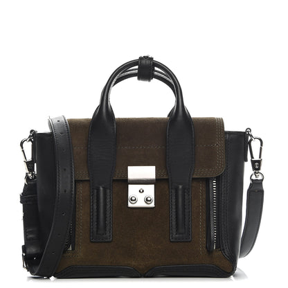 3.1 Phillip Lim 3.1 Suede Calfskin Mini Pashli Satchel Dark Moss 1 of 7