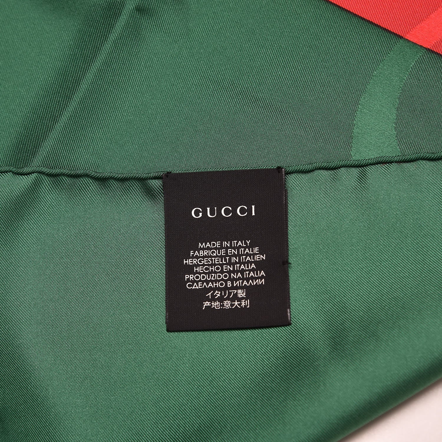 Gucci Silk Monogram Web Scarf Green Red 3 of 5