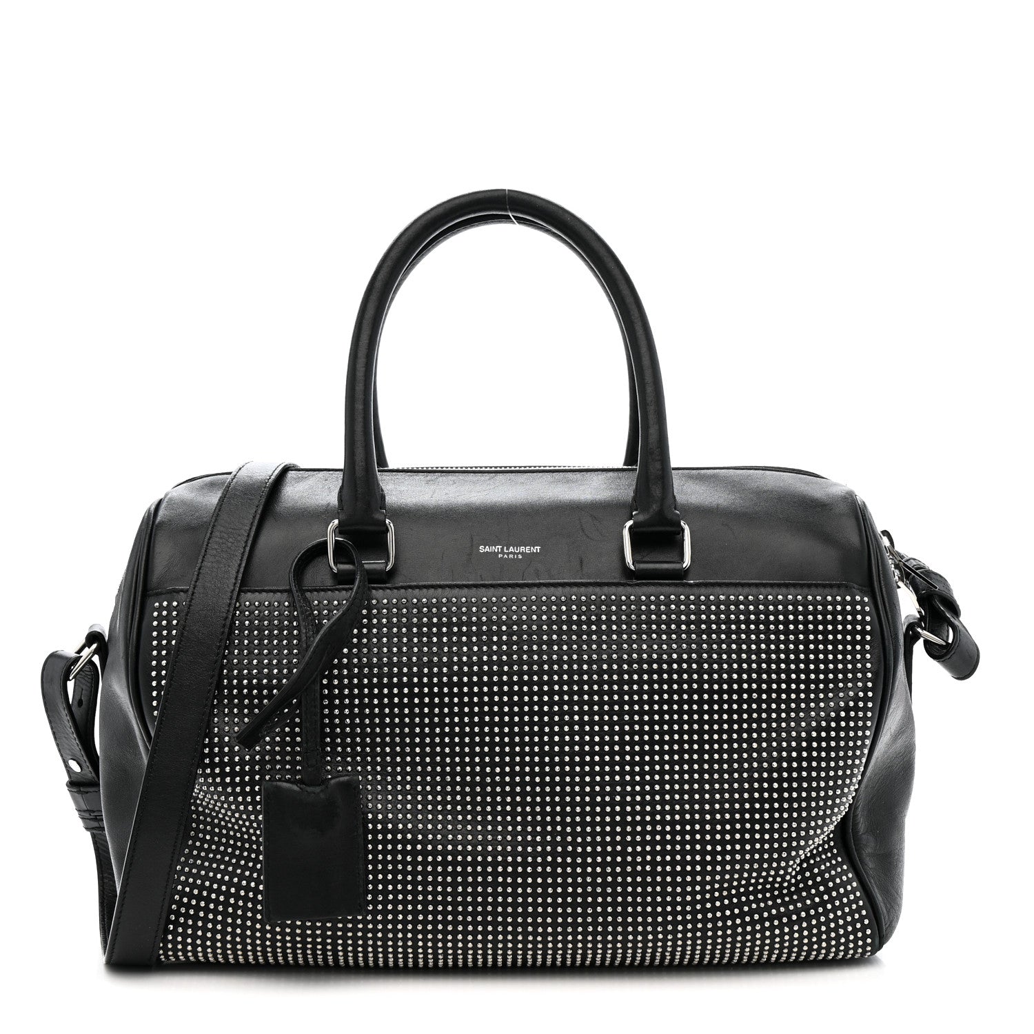 Saint Laurent Calfskin Studded Classic Duffle 6 Black 1 of 16