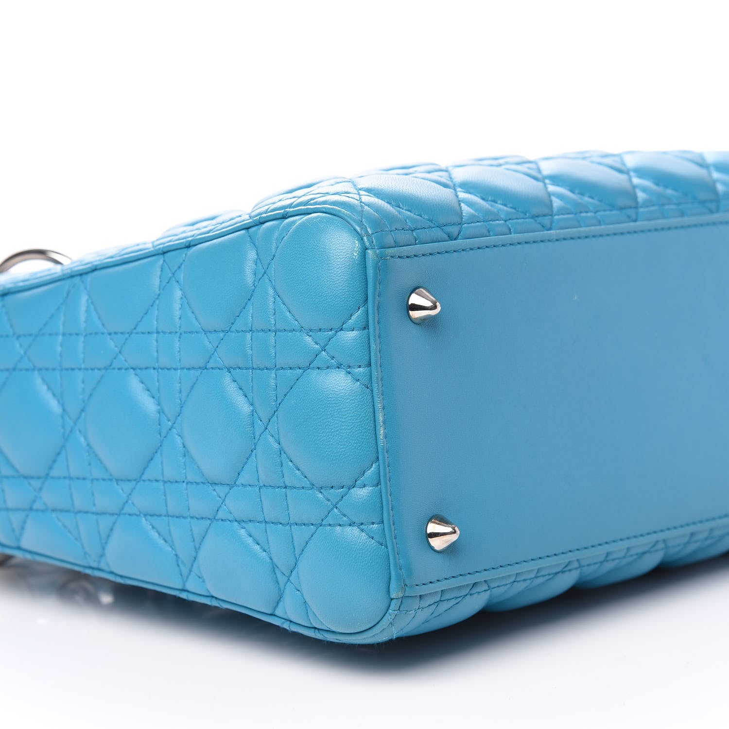 Christian Dior Lambskin Cannage Medium Lady Dior Blue 7 of 17