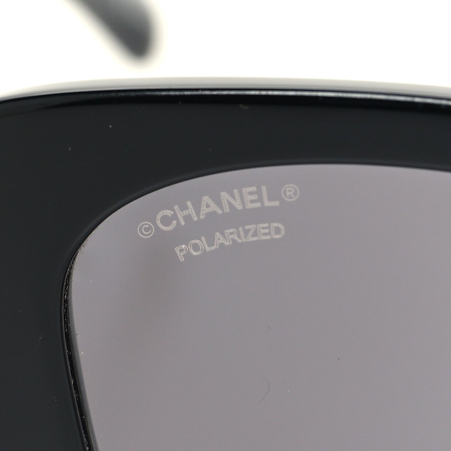 Acetate Strass Polarized Square Sunglasses 5422-B Black