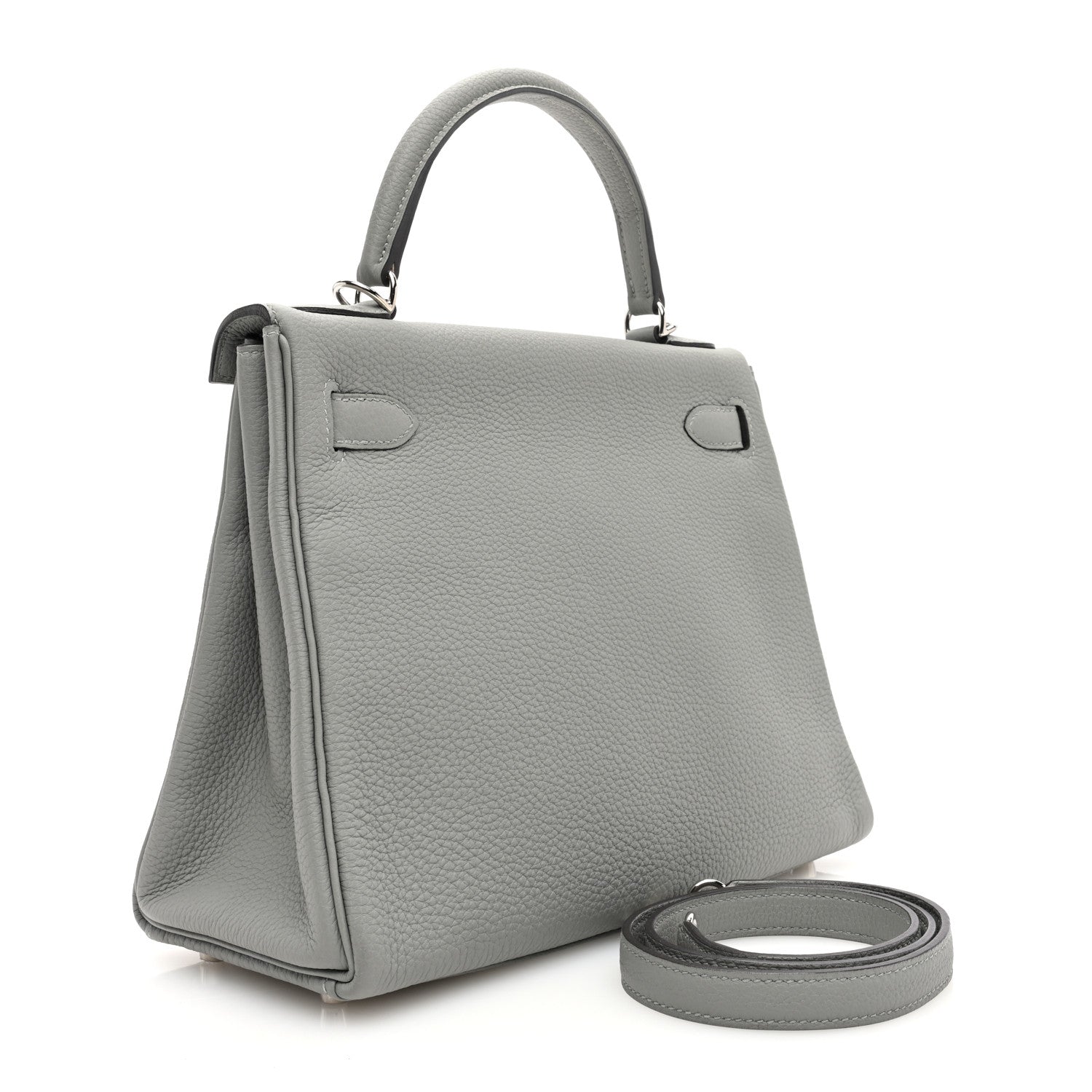Hermes Togo Horseshoe Kelly Retourne 28 Gris Mouette 3 of 10