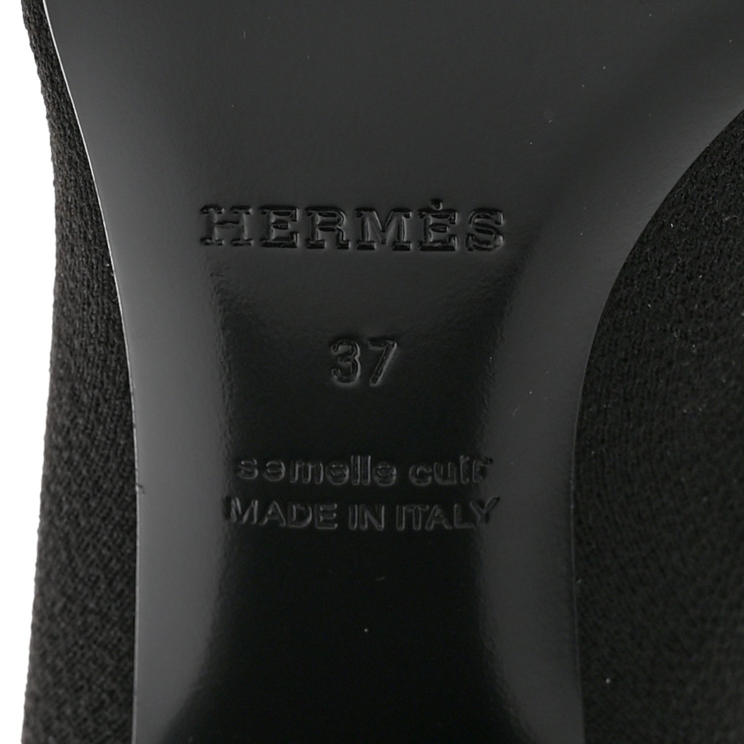 Hermes Knit Calfskin Fontaine 60 Boots 37 Black 6 of 11