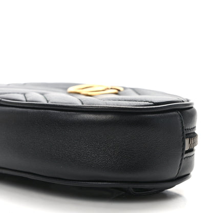 Gucci Calfskin Matelasse GG Marmont Belt Bag 85 34 Black 9 of 10