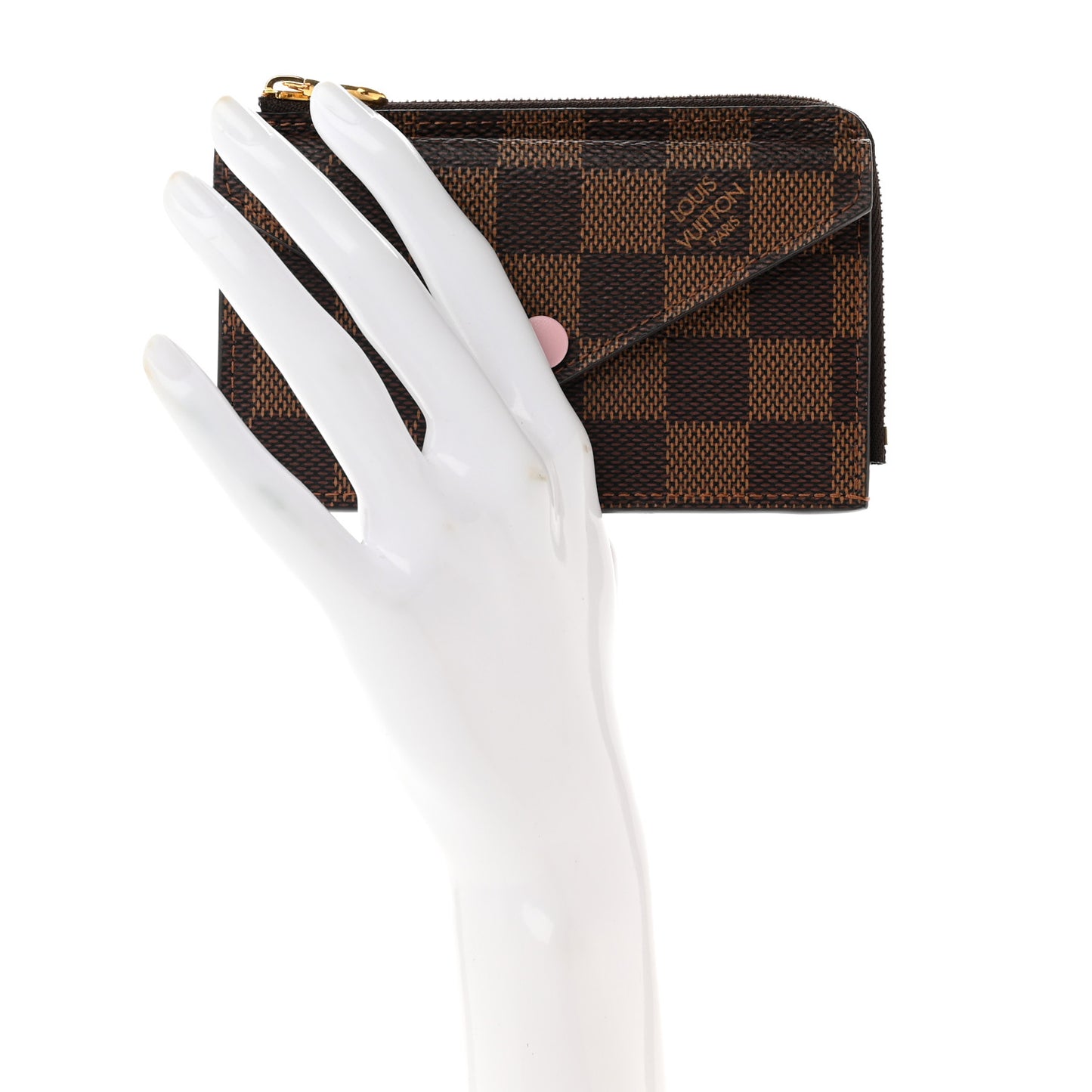 Damier Ebene Recto Verso Card Holder Rose Ballerine