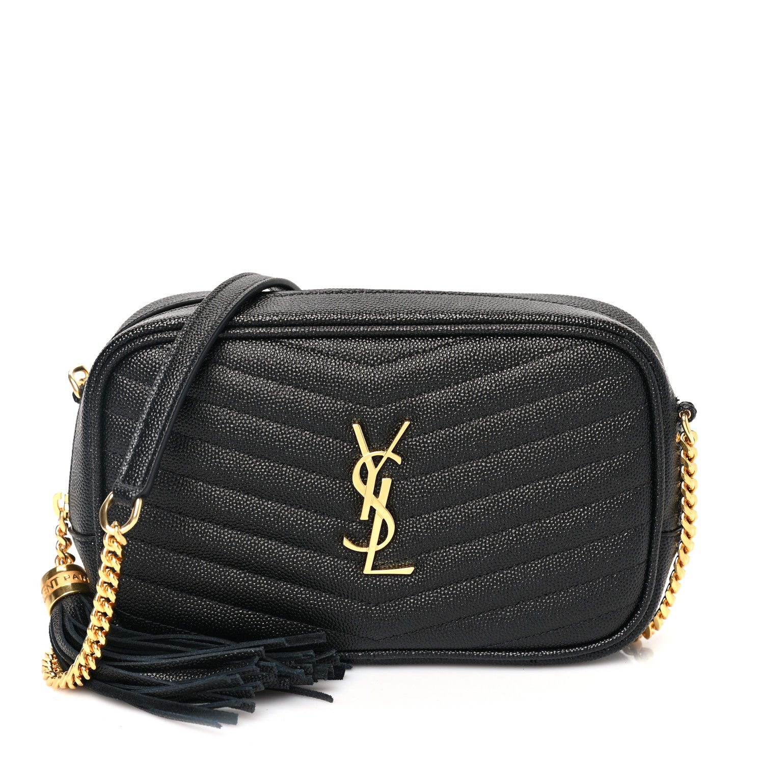 Saint Laurent Grain De Poudre Matelasse Monogram Mini Lou Camera Bag Black 1 of 9