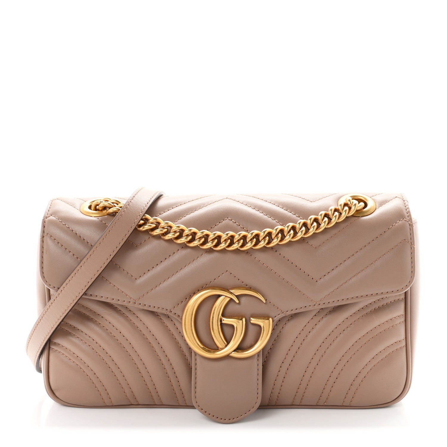 Gucci Calfskin Matelasse Small GG Marmont Shoulder Bag Porcelain Rose 1 of 9