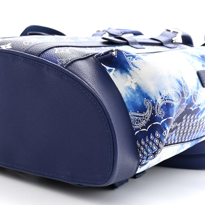 Louis Vuitton Cowhide Monogram Bandana Christopher MM Backpack Blue 9 of 11