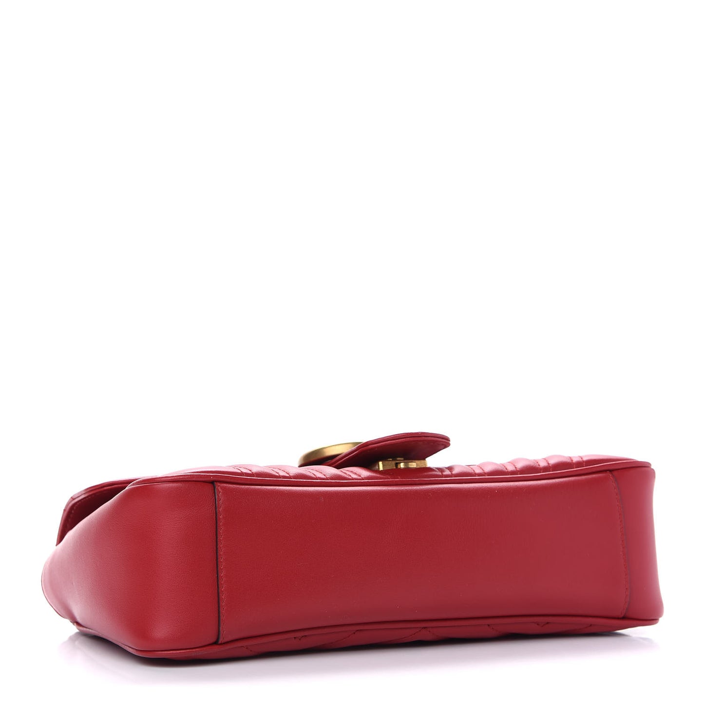 Calfskin Matelasse Small GG Marmont Shoulder Bag Hibiscus Red