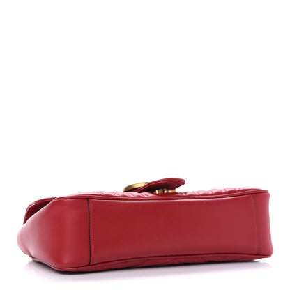 Gucci Calfskin Matelasse Small GG Marmont Shoulder Bag Hibiscus Red 4 of 9