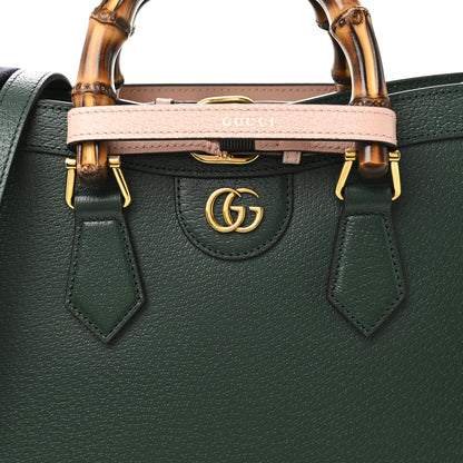 Gucci Wonka Grain Calfskin Small Diana Tote Bag Vintage Green Powder Pink 7 of 9