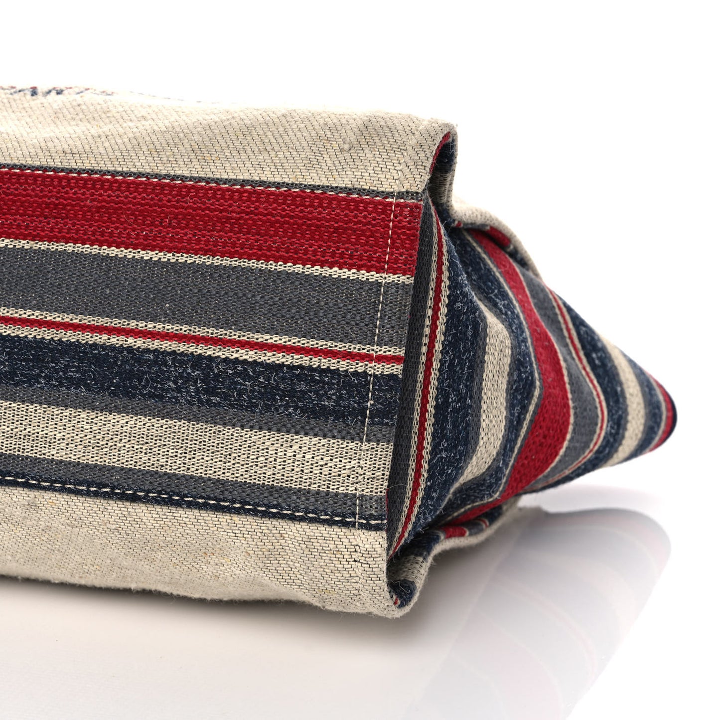 Striped Canvas Medium Deauville Tote Beige