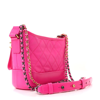 Chanel Goatskin Quilted Small Gabrielle Hobo Pink 3 of 11