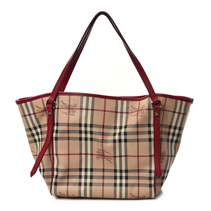 Burberry Haymarket Check Small Canterbury Tote Military Red 1 of 14