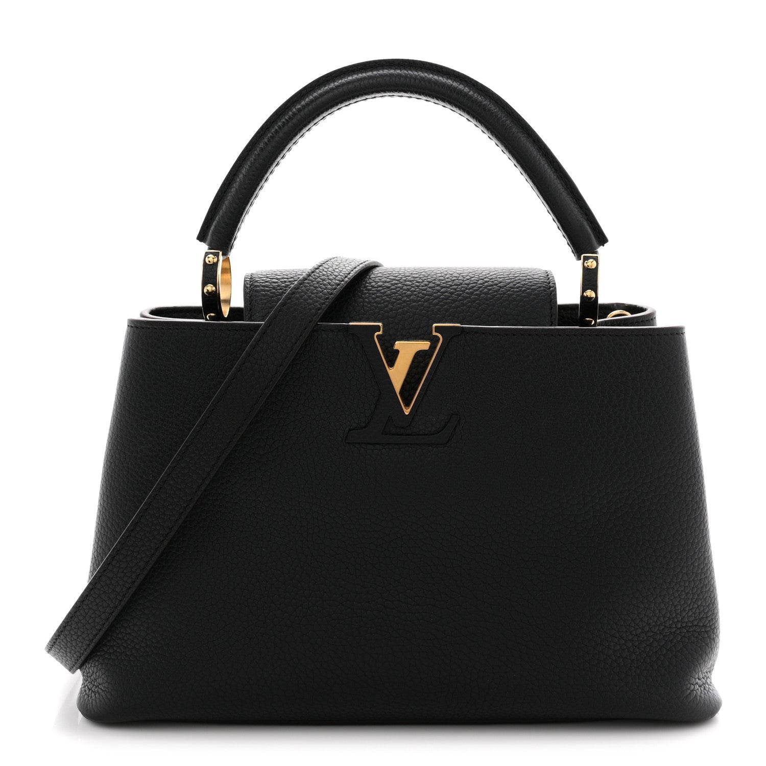 Louis Vuitton Taurillon Capucines MM Black Fuchsia 1 of 10