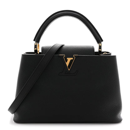 Louis Vuitton Taurillon Capucines MM Black Fuchsia 1 of 10