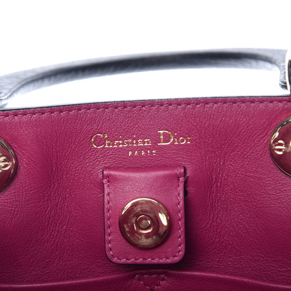 Christian Dior Bullcalf Medium Diorissimo Tote Black Rose Indien 8 of 13