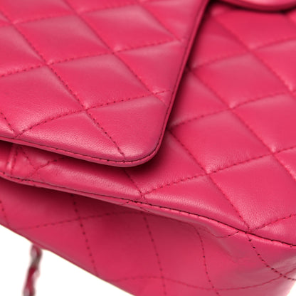 Chanel Lambskin Quilted Medium Double Flap Dark Pink 21 of 22