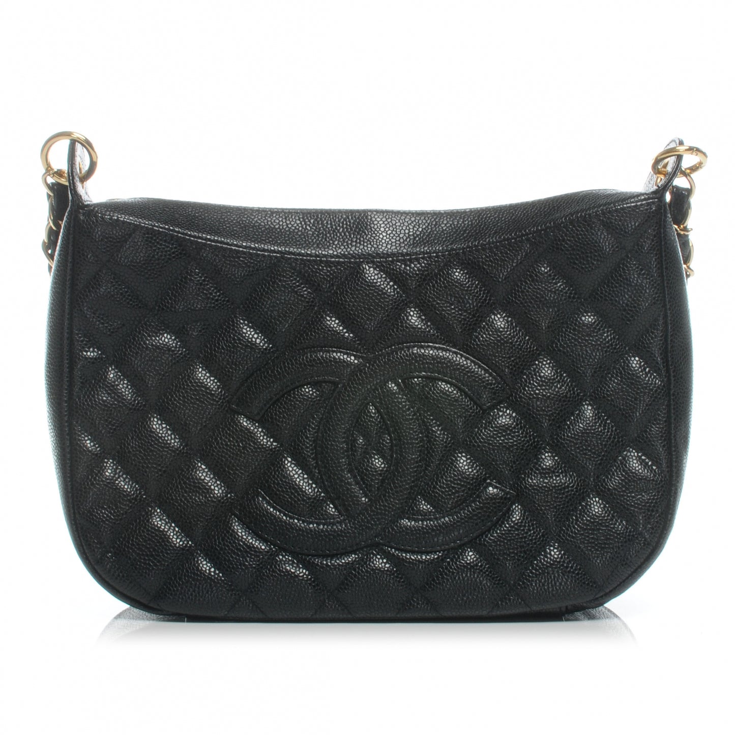 Caviar Quilted Hobo Bag Black