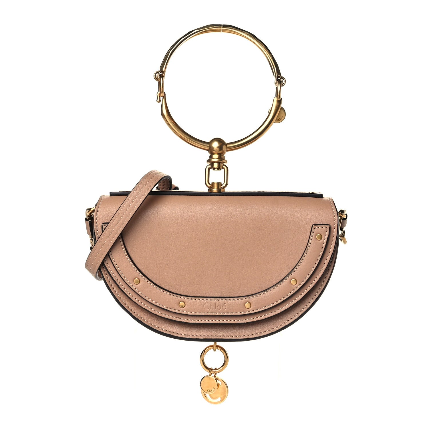 Chloe Calfskin Small Nile Bracelet Minaudiere Bag Biscotti Beige 1 of 12