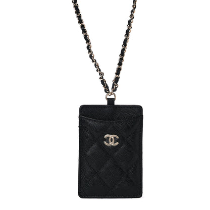 Chanel Caviar Quilted Card Holder On Chain Black 3 of 11