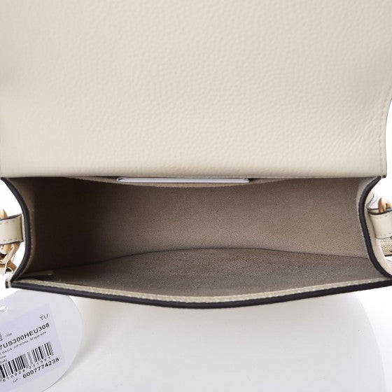 Calfskin Suede Medium Nile Bracelet Bag Off White