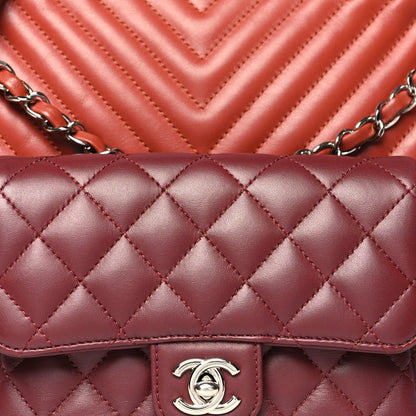 Chanel Calfskin Chevron Quilted Double Camera Bag With Flap Red 9 of 14