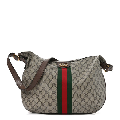 Gucci GG Supreme Monogram Web Ophidia Half Moon Hobo Brown 1 of 11