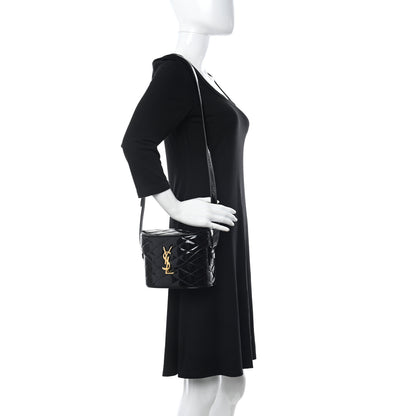 Saint Laurent Patent Matelasse Monogram June Box Bag Black 2 of 9